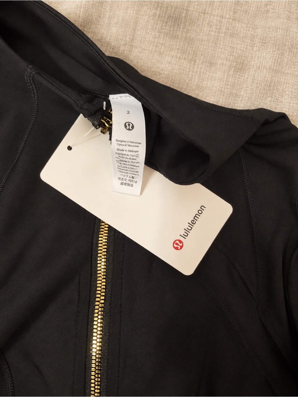 lululemon athletica Jacket & Leggings Set [Black / Gold-Tone Details] Size 2